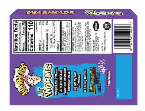 Warheads - Sour Sweet & Fruity Chewy Lil' Worms - 3.5 oz