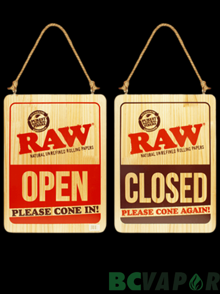 Raw Wooden Open And Closed Sign